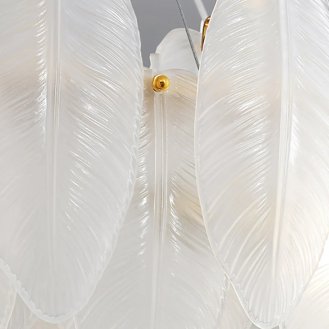 Glass Frosted Feather Chandelier - Image 14
