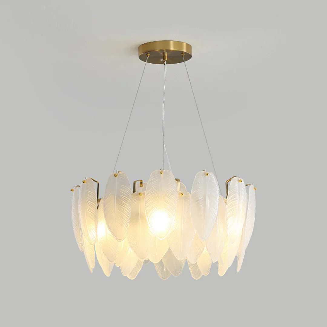 Glass Frosted Feather Chandelier - Image 15