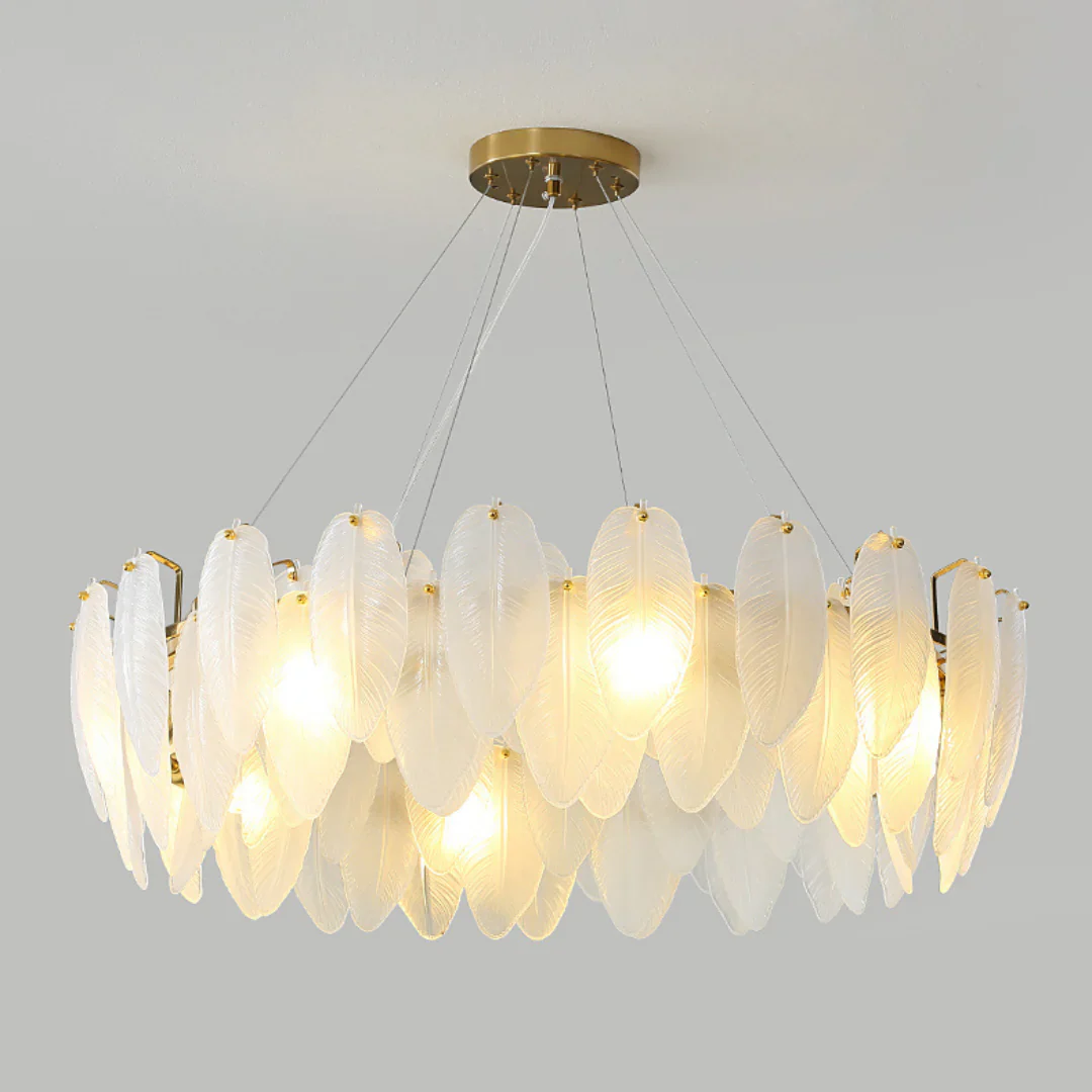 Glass Frosted Feather Chandelier - Image 16