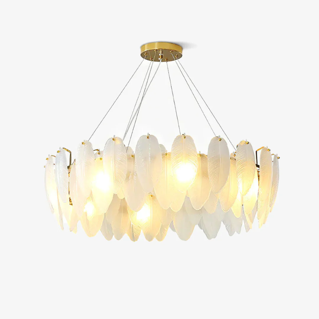 Glass Frosted Feather Chandelier - Image 19