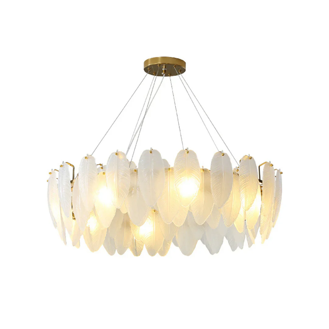 Glass Frosted Feather Chandelier - Image 20