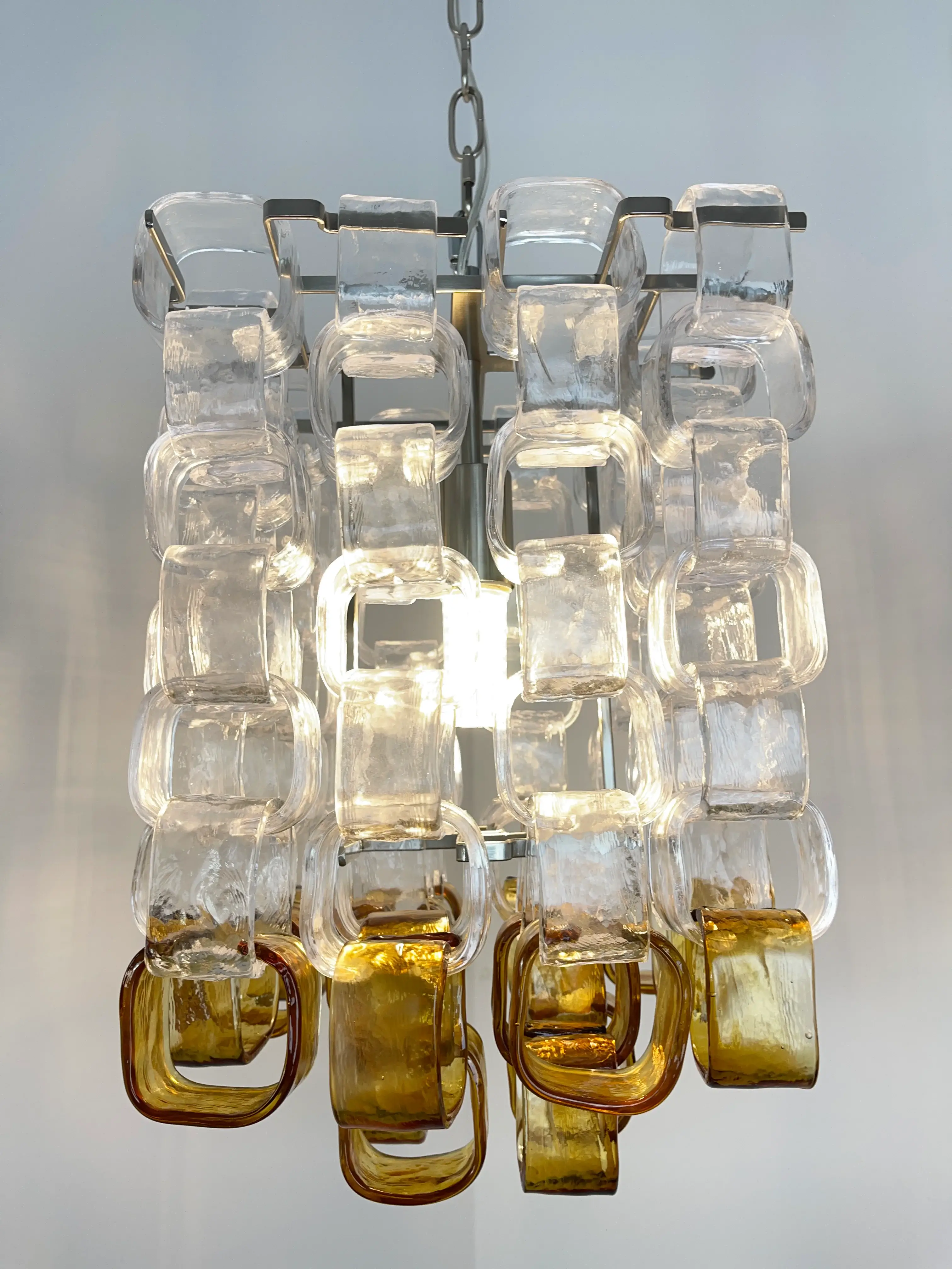 Glass Ice Cubes Transparent Amber Chandelier - Image 15