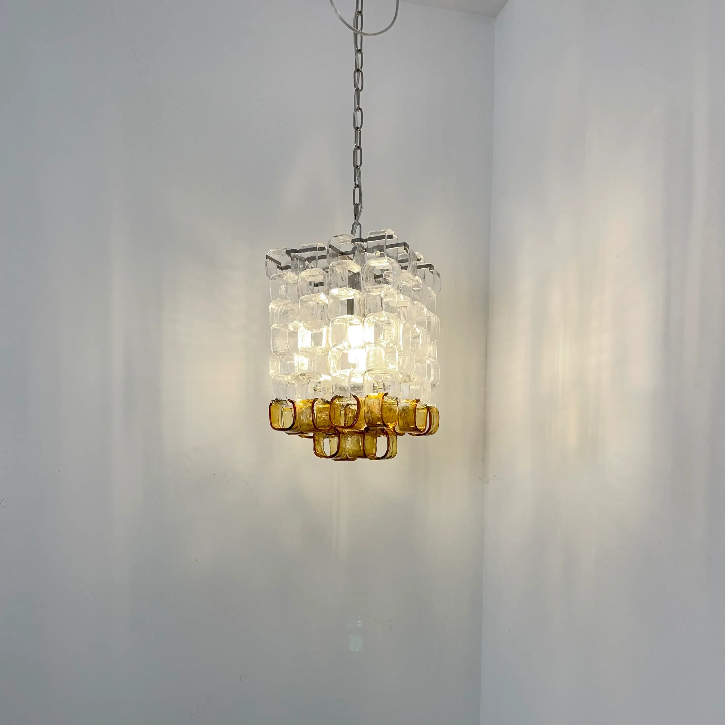 Glass Ice Cubes Transparent Amber Chandelier - Image 9
