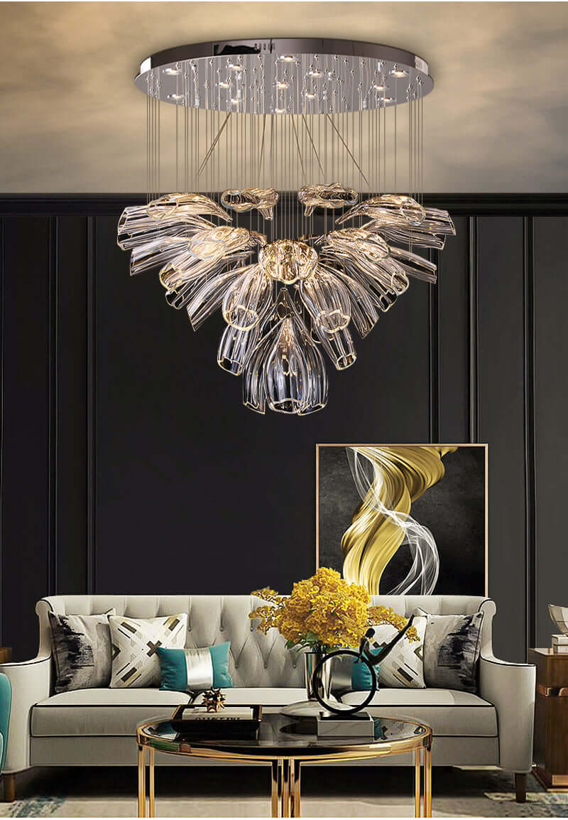 Glass Lotus Chandelier - Image 13