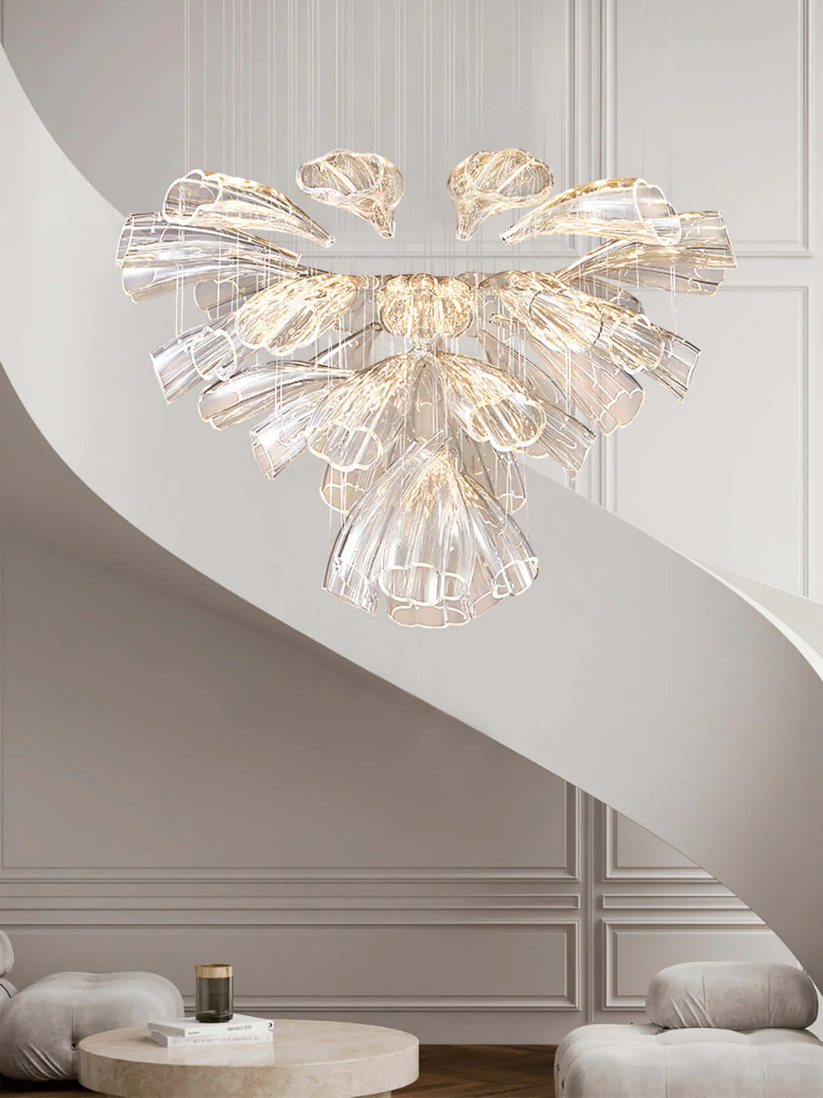 Glass Lotus Chandelier - Image 18