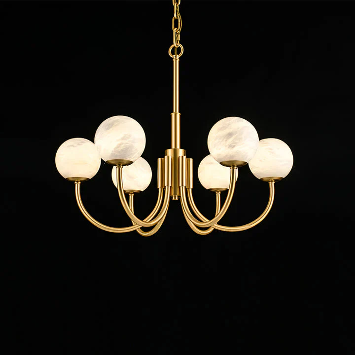 Gold Alabaster Round Chandelier - Image 15
