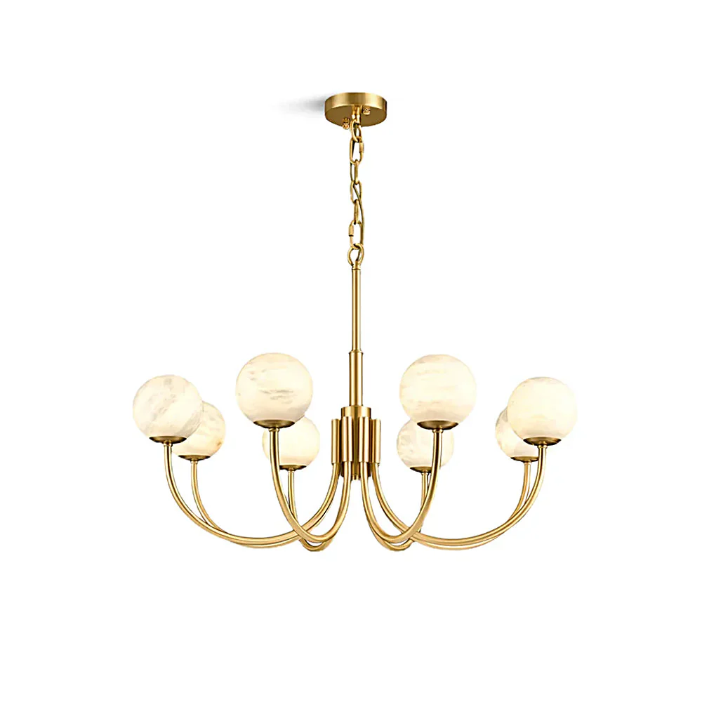 Gold Alabaster Round Chandelier - Image 18