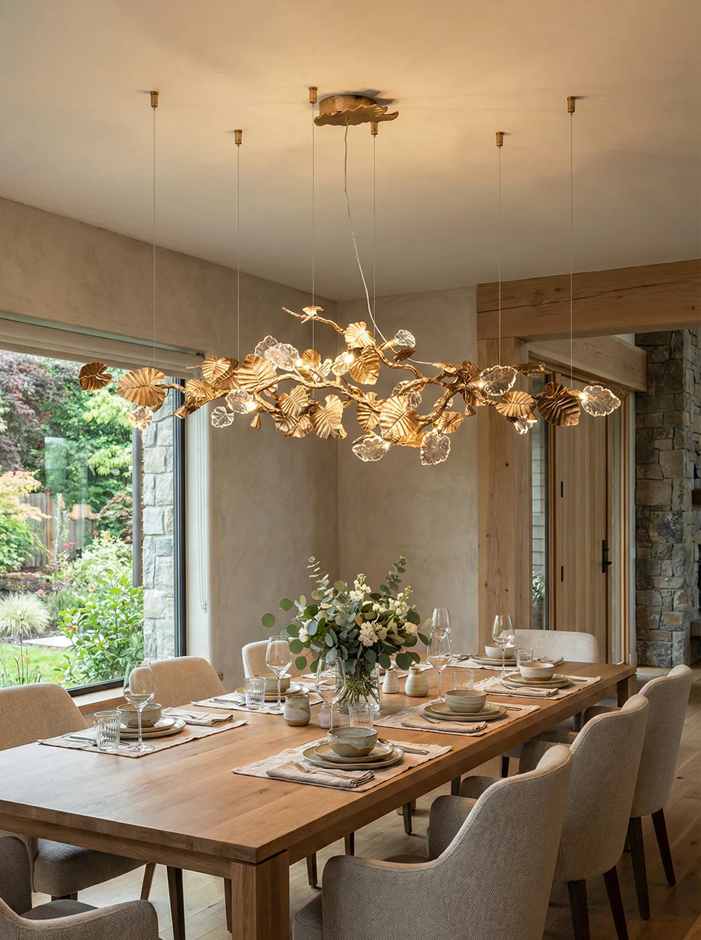 Gold Leaf Chandelier - Image 2