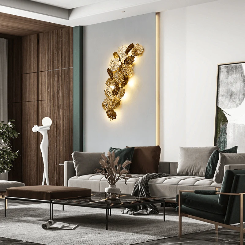 Gold Leaf Handmade Wall Sconce - Image 3