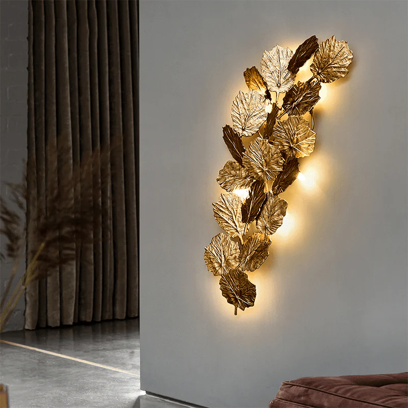 Gold Leaf Handmade Wall Sconce - Image 4
