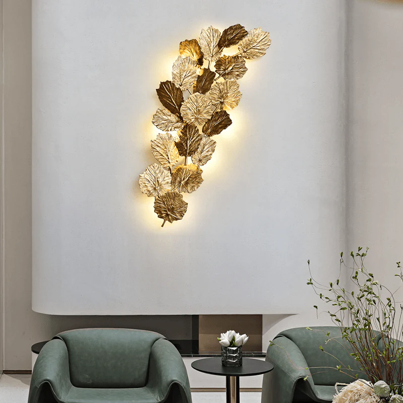 Gold Leaf Handmade Wall Sconce - Image 5