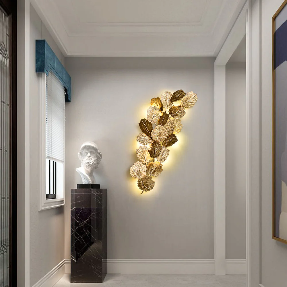Gold Leaf Handmade Wall Sconce - Image 6
