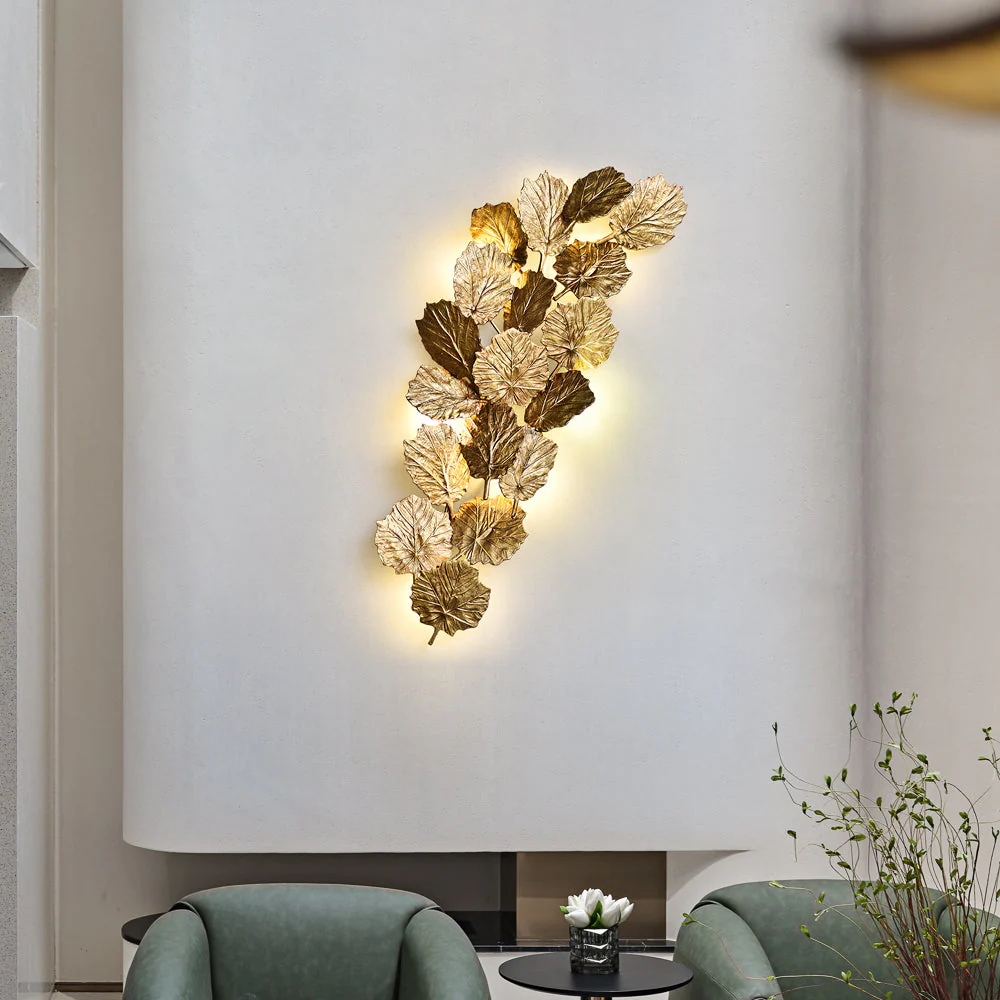 Gold Leaf Handmade Wall Sconce - Image 7
