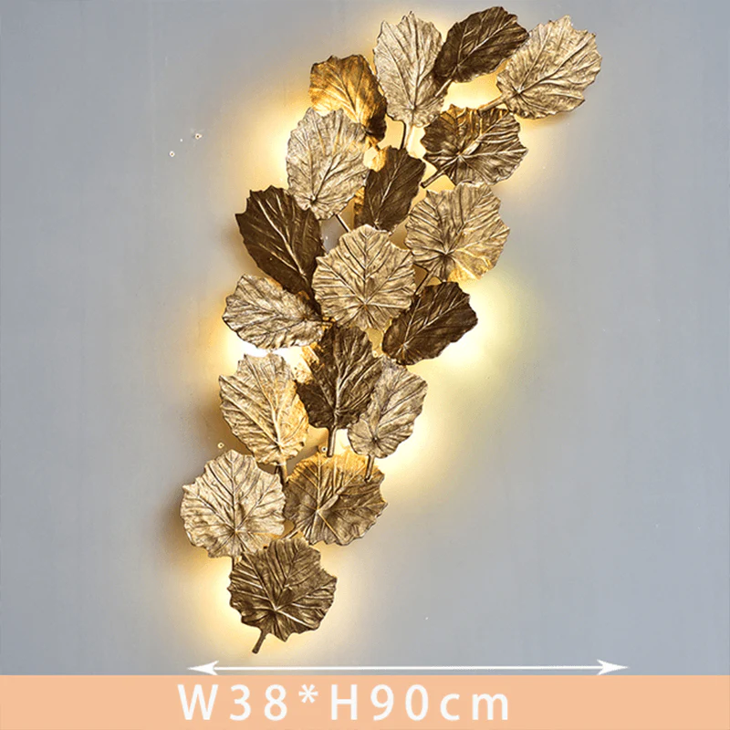 Gold Leaf Handmade Wall Sconce - Image 8
