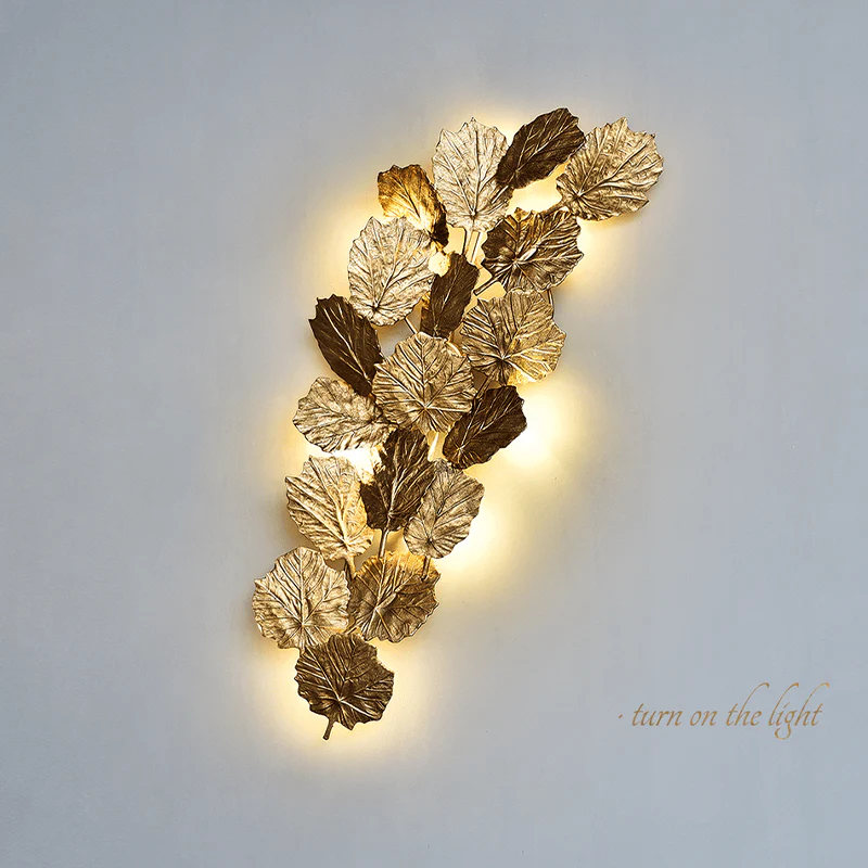 Gold Leaf Handmade Wall Sconce - Image 9