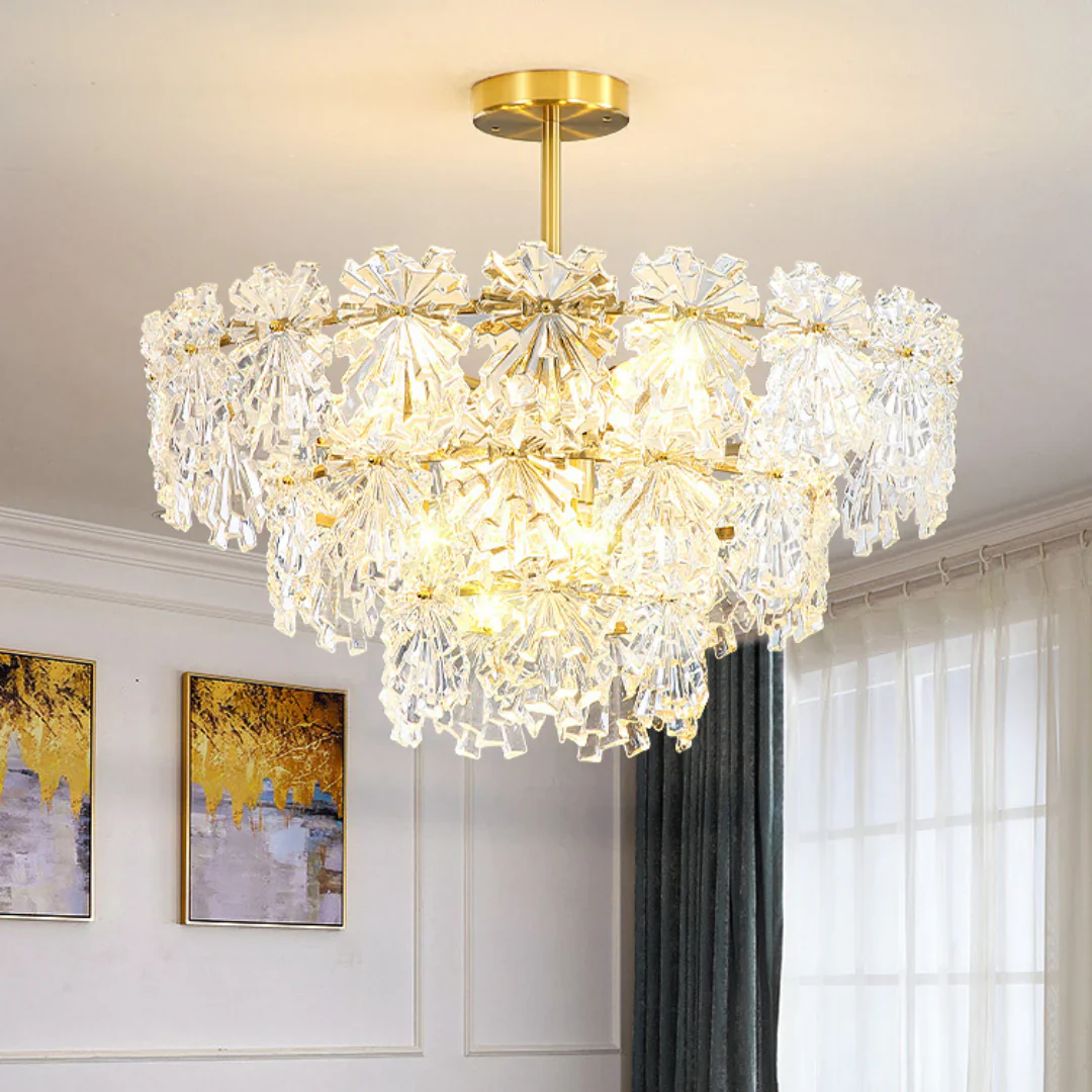 Gold Marilyn Elegant Glass Chandelier - Image 3