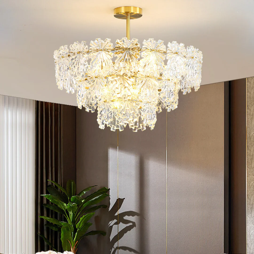 Gold Marilyn Elegant Glass Chandelier - Image 4