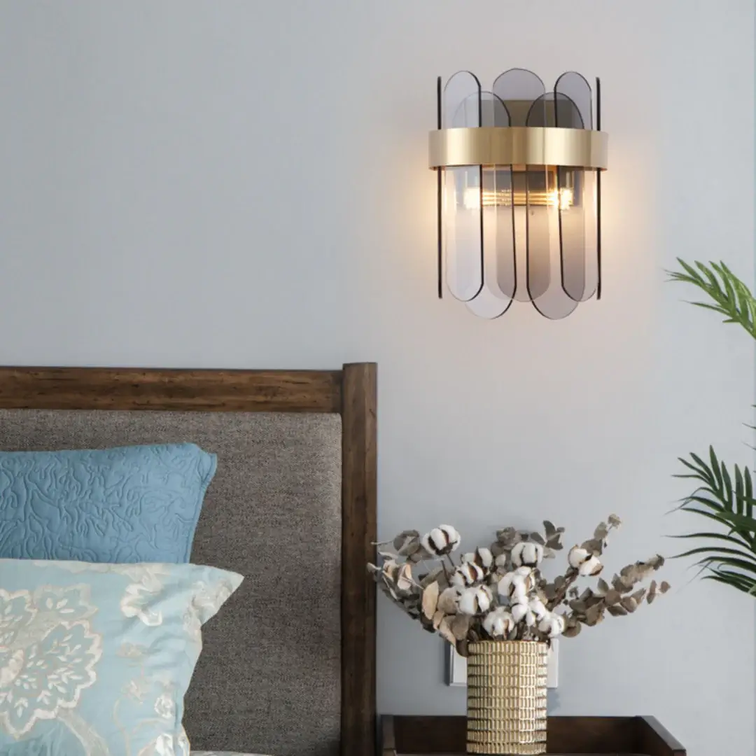 Gold Oval Glass Wall Lamp - Image 11