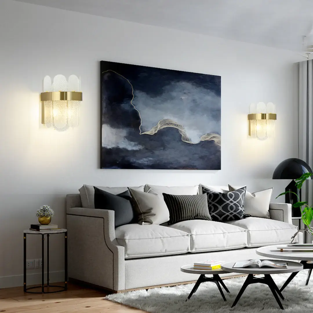 Gold Oval Glass Wall Lamp - Image 12