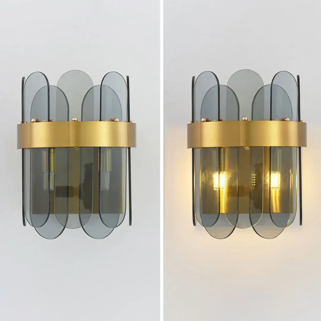 Gold Oval Glass Wall Lamp - Image 14
