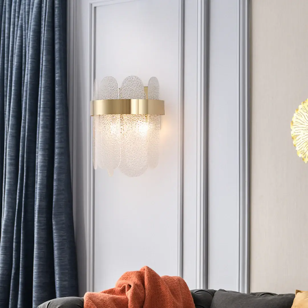 Gold Oval Glass Wall Lamp - Image 3