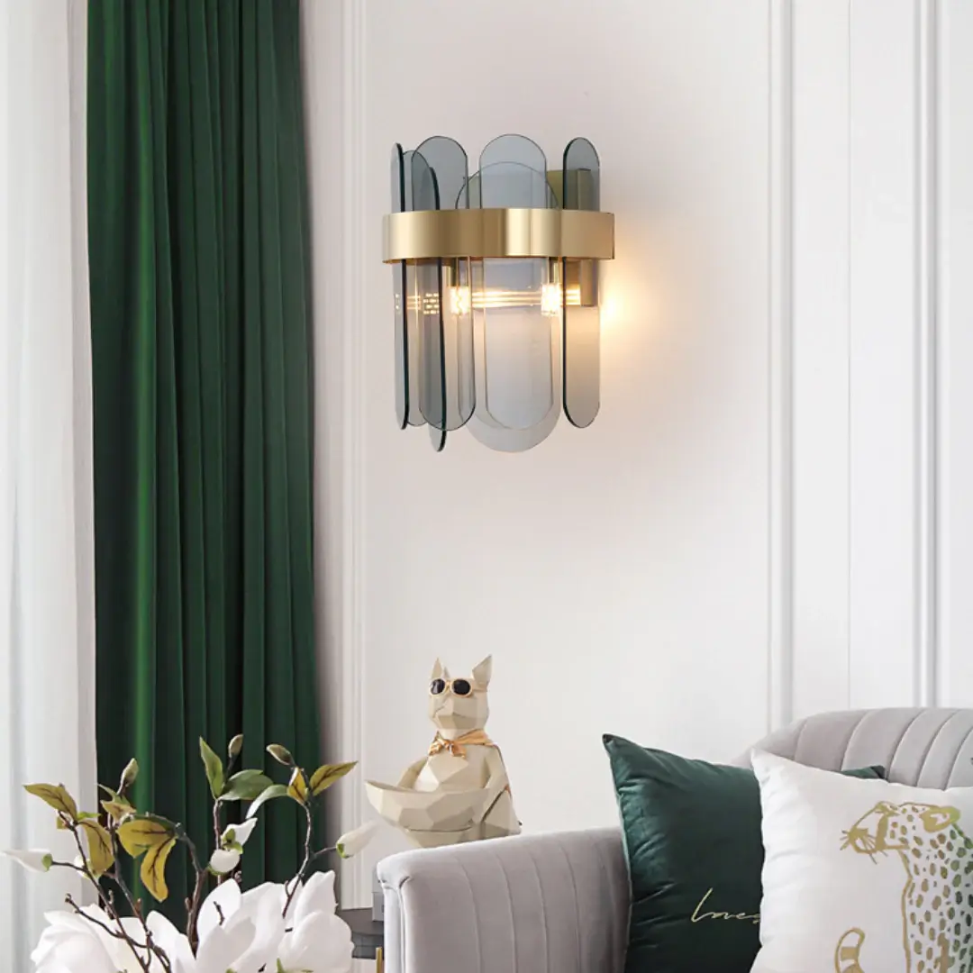 Gold Oval Glass Wall Lamp - Image 4