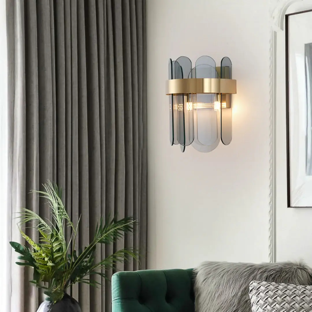 Gold Oval Glass Wall Lamp - Image 5