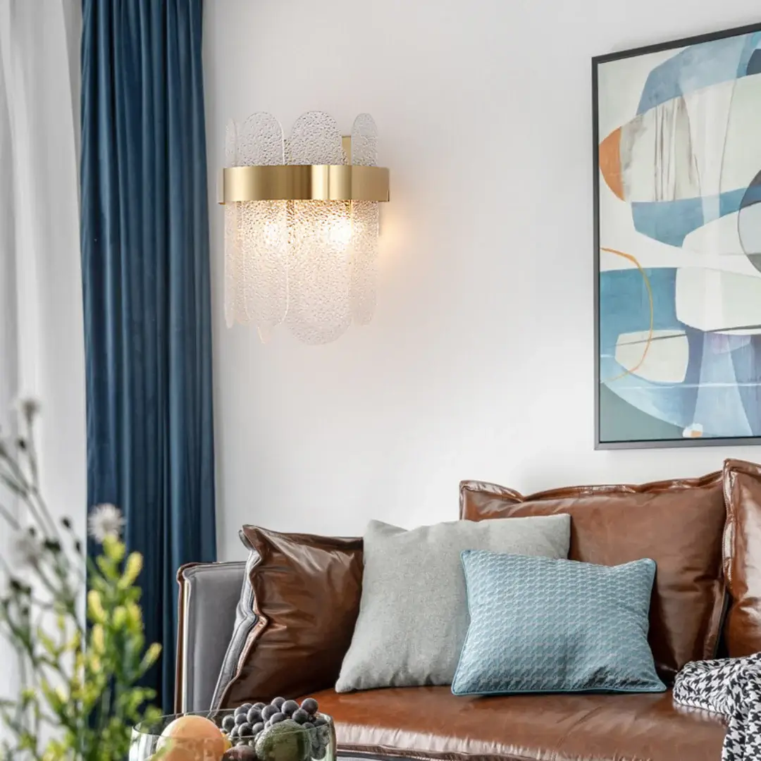 Gold Oval Glass Wall Lamp - Image 7