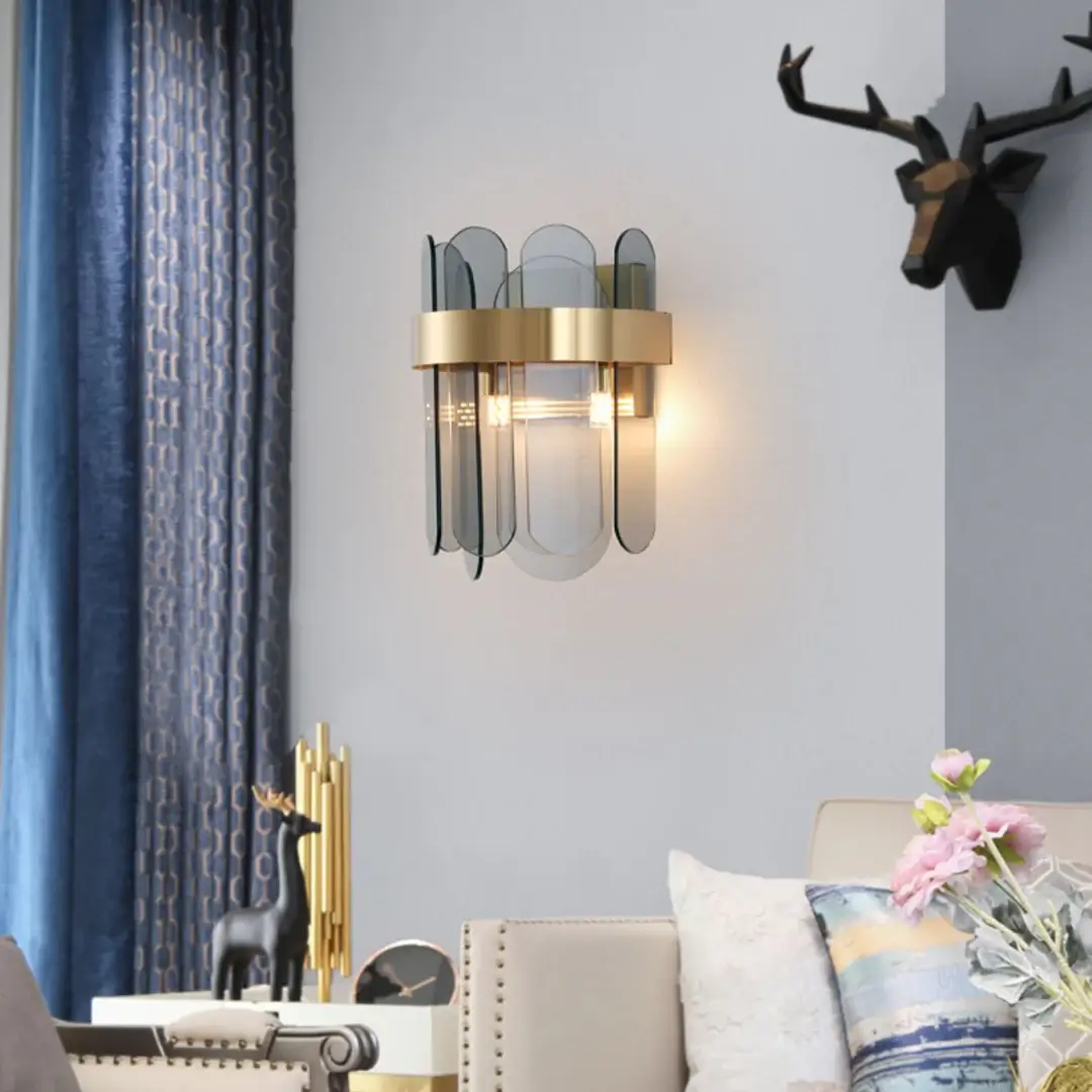Gold Oval Glass Wall Lamp - Image 8