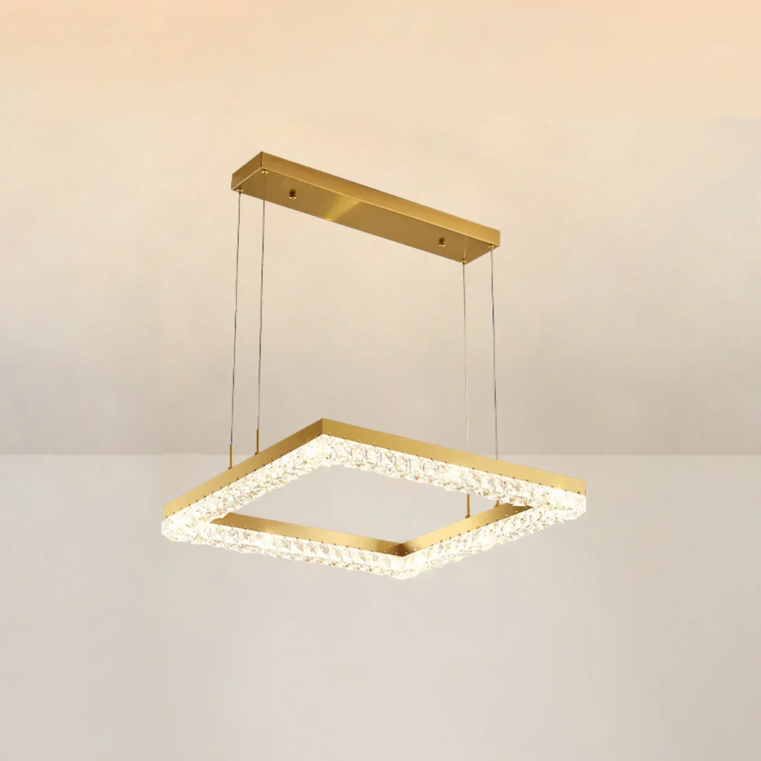 Gold Square Crystal Chandelier - Image 12