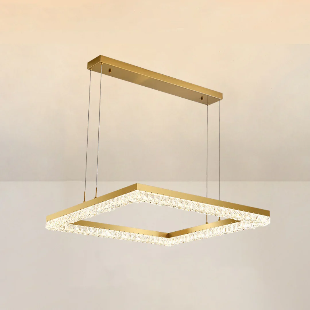 Gold Square Crystal Chandelier - Image 14
