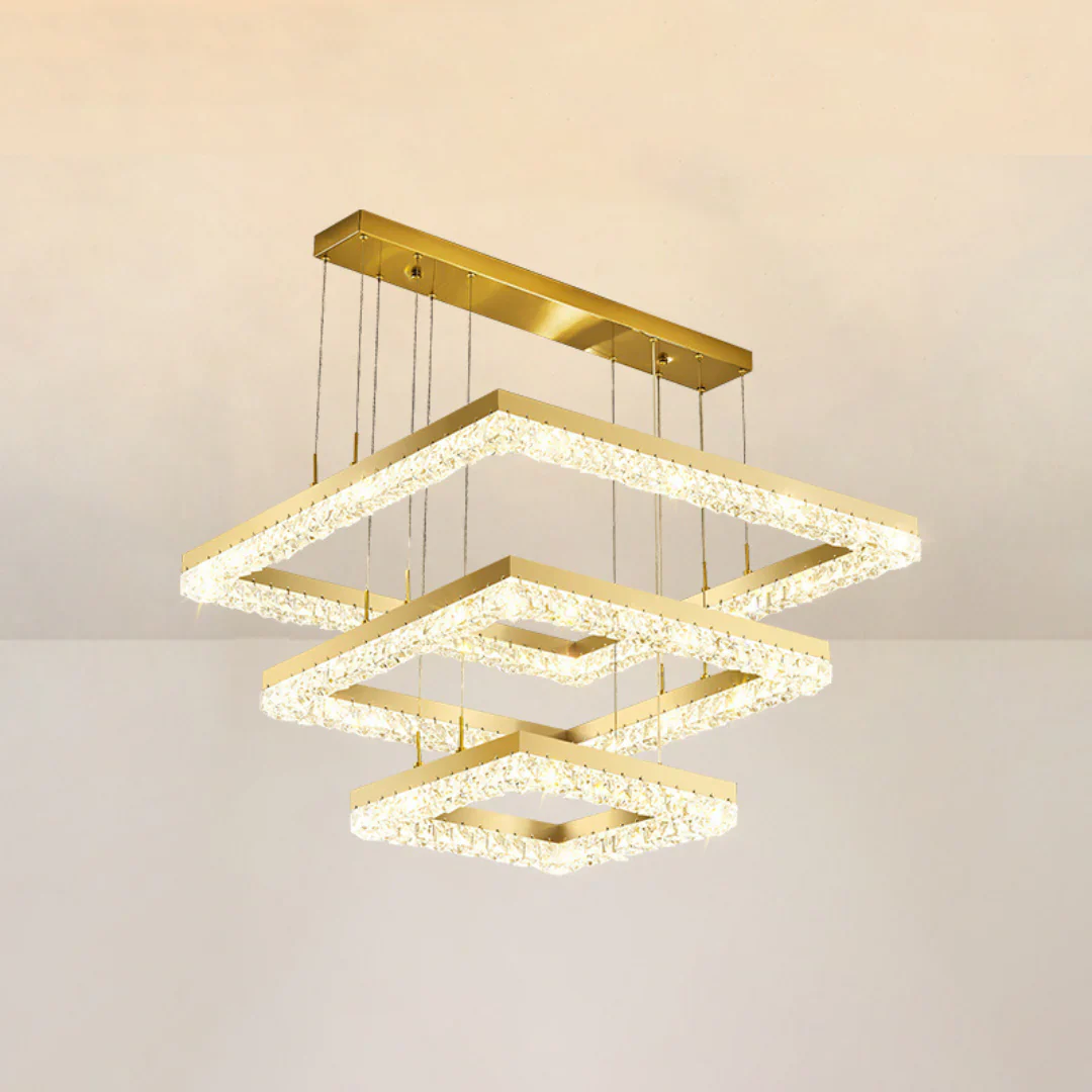Gold Square Crystal Chandelier - Image 19