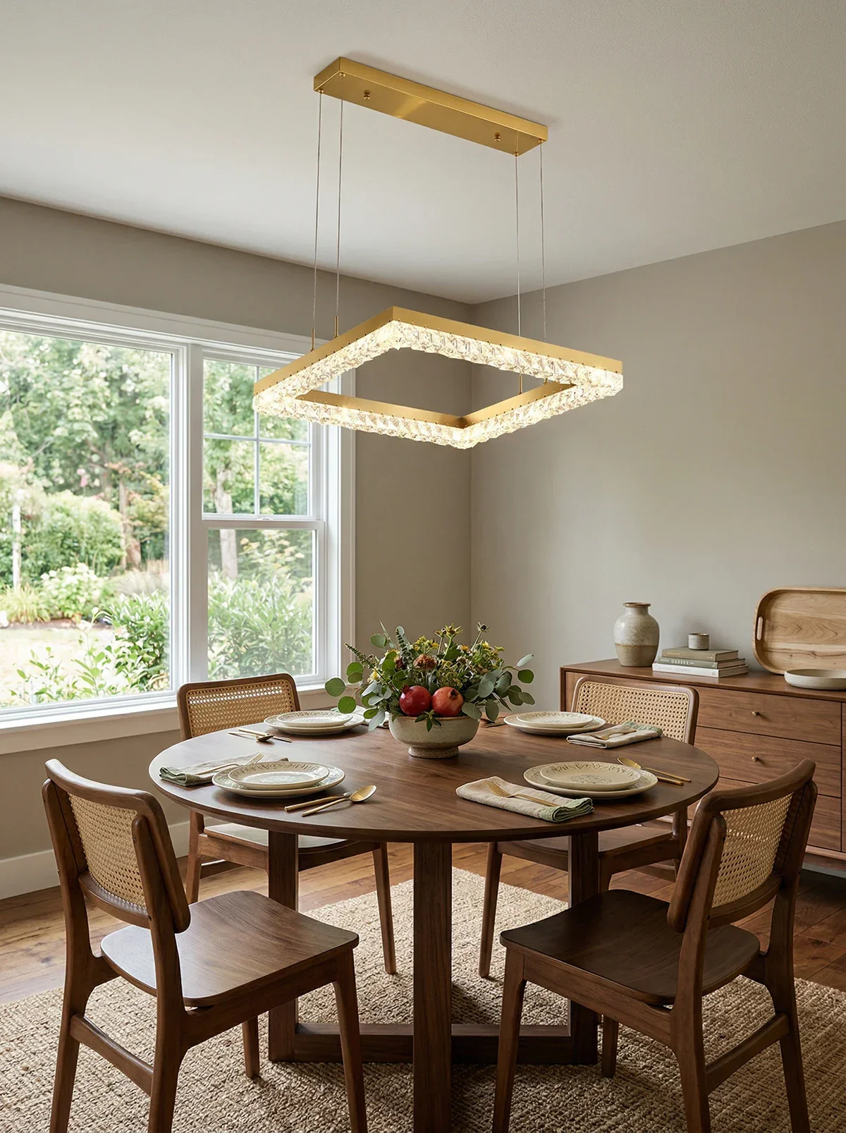 Gold Square Crystal Chandelier - Image 4