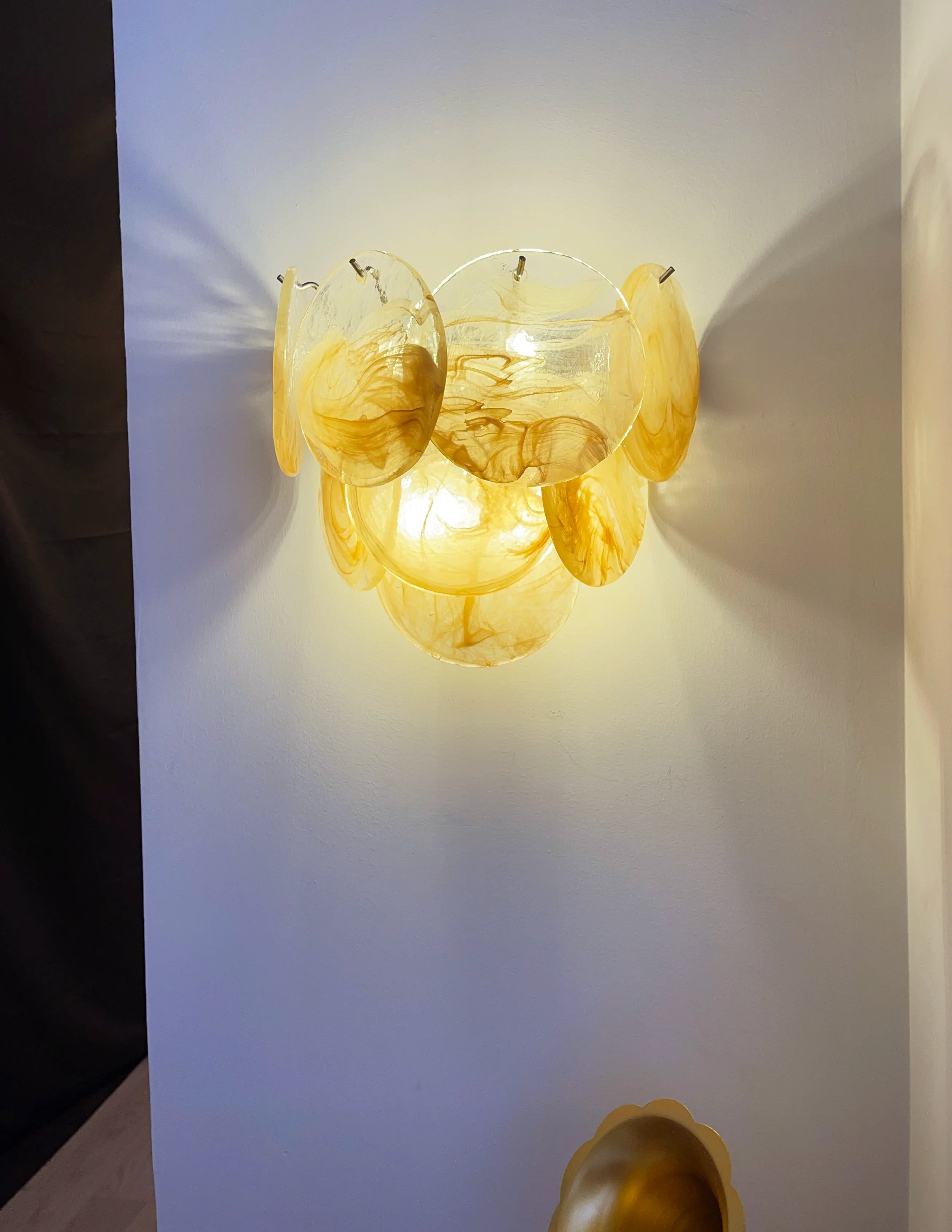 Gold Vintage Murano Glass Wall Lamp - Image 4
