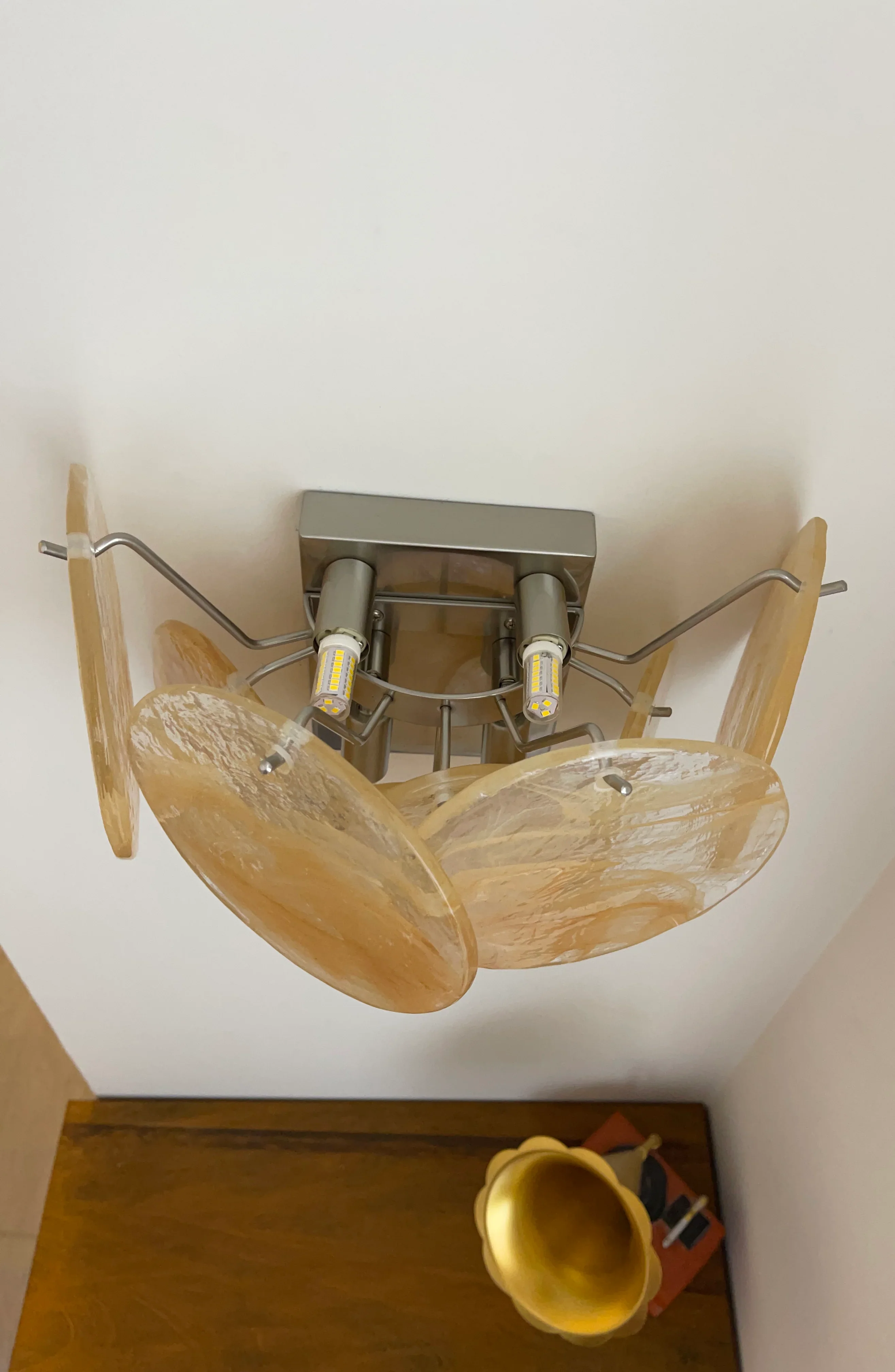 Gold Vintage Murano Glass Wall Lamp - Image 9