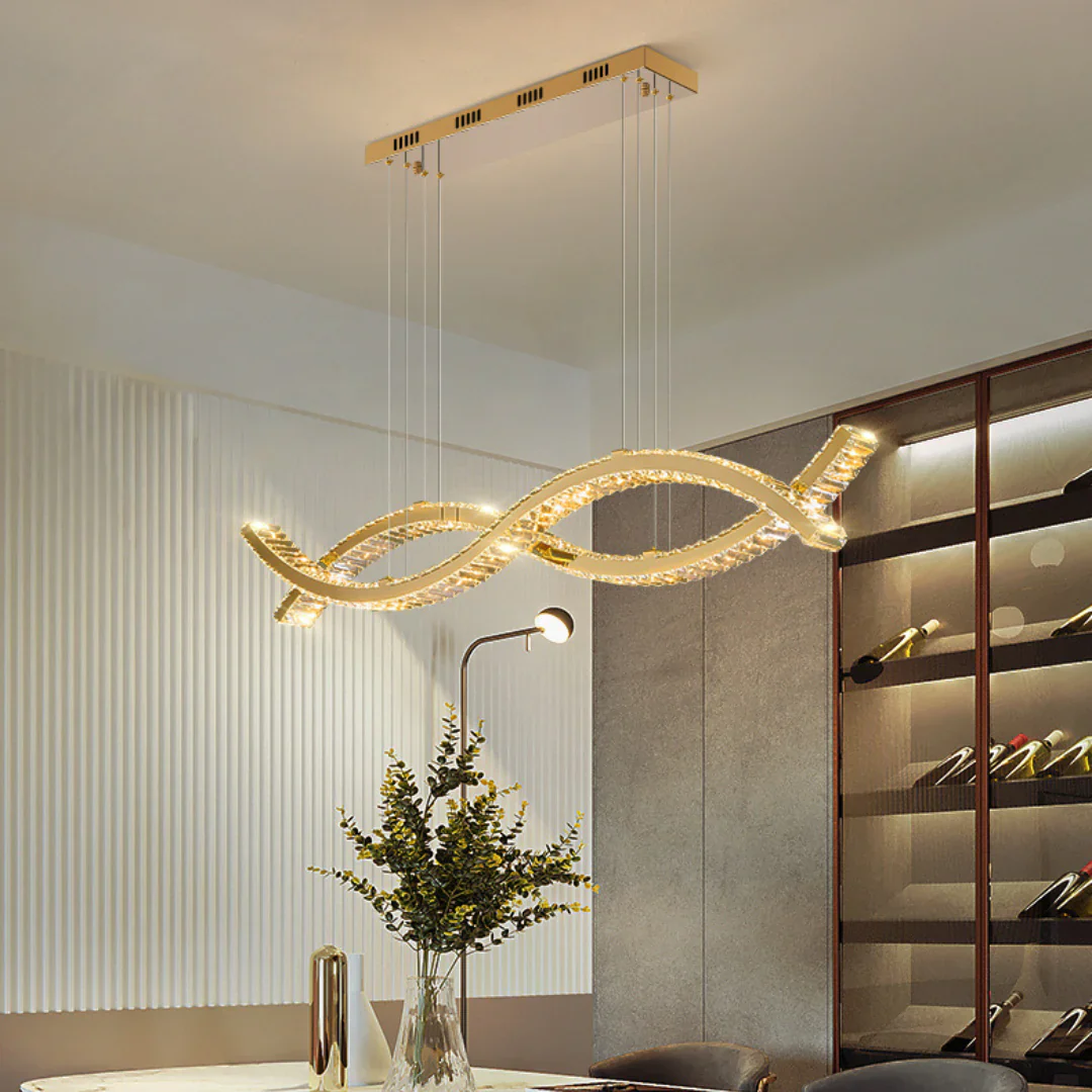 Gold Wave Crystal Chandelier - Image 10