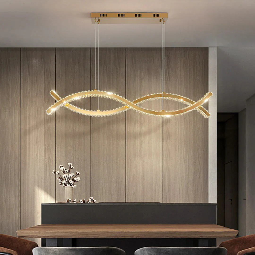 Gold Wave Crystal Chandelier - Image 11