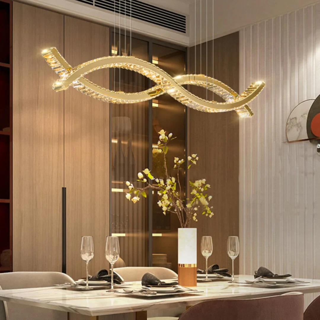 Gold Wave Crystal Chandelier - Image 12