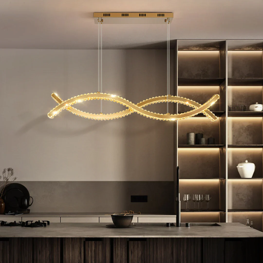 Gold Wave Crystal Chandelier - Image 13