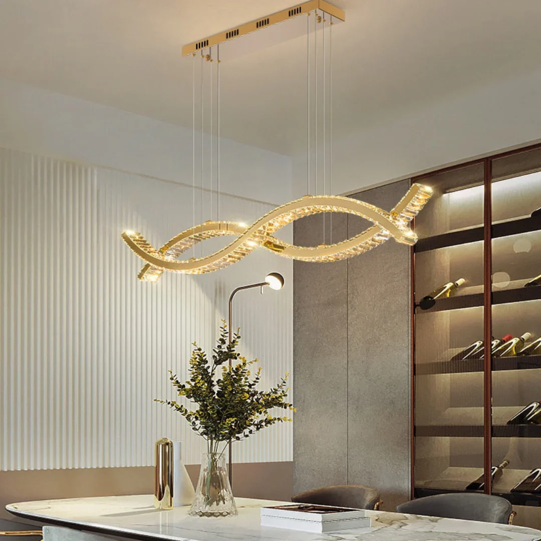 Gold Wave Crystal Chandelier - Image 14
