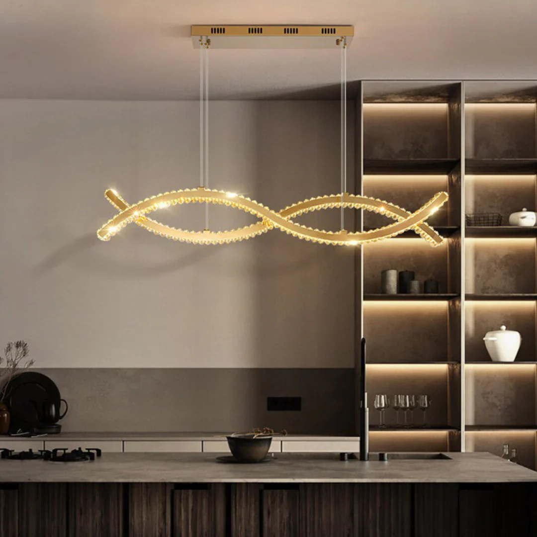 Gold Wave Crystal Chandelier - Image 3