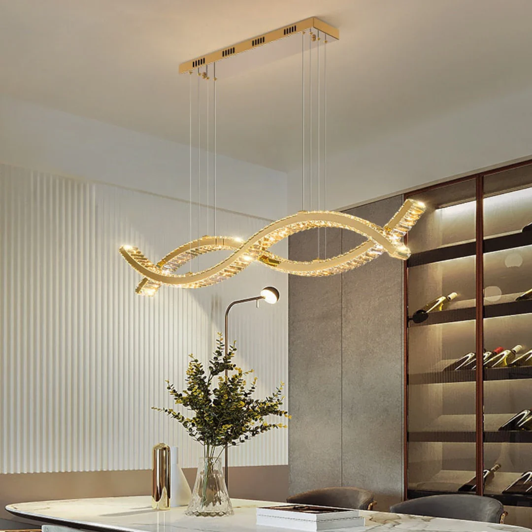Gold Wave Crystal Chandelier - Image 6