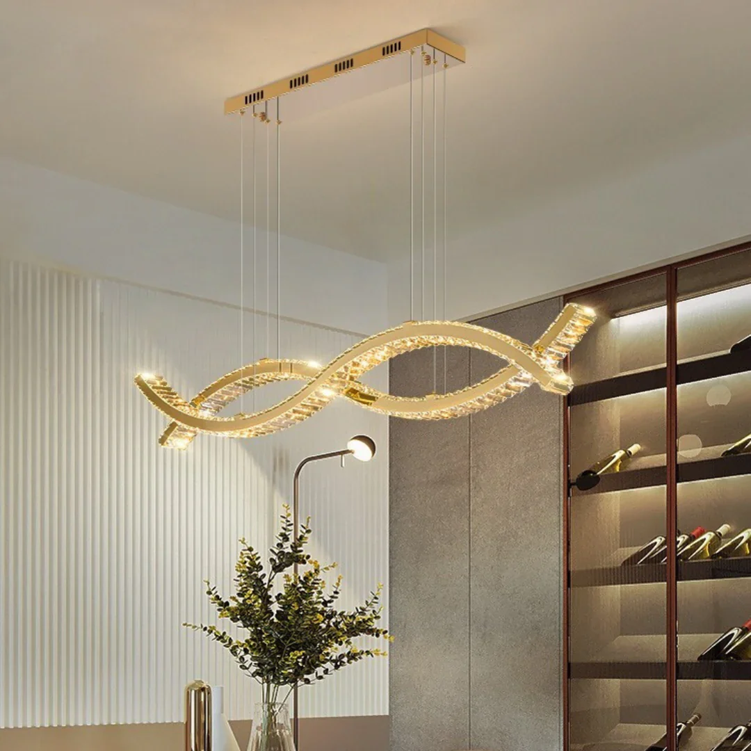 Gold Wave Crystal Chandelier - Image 7