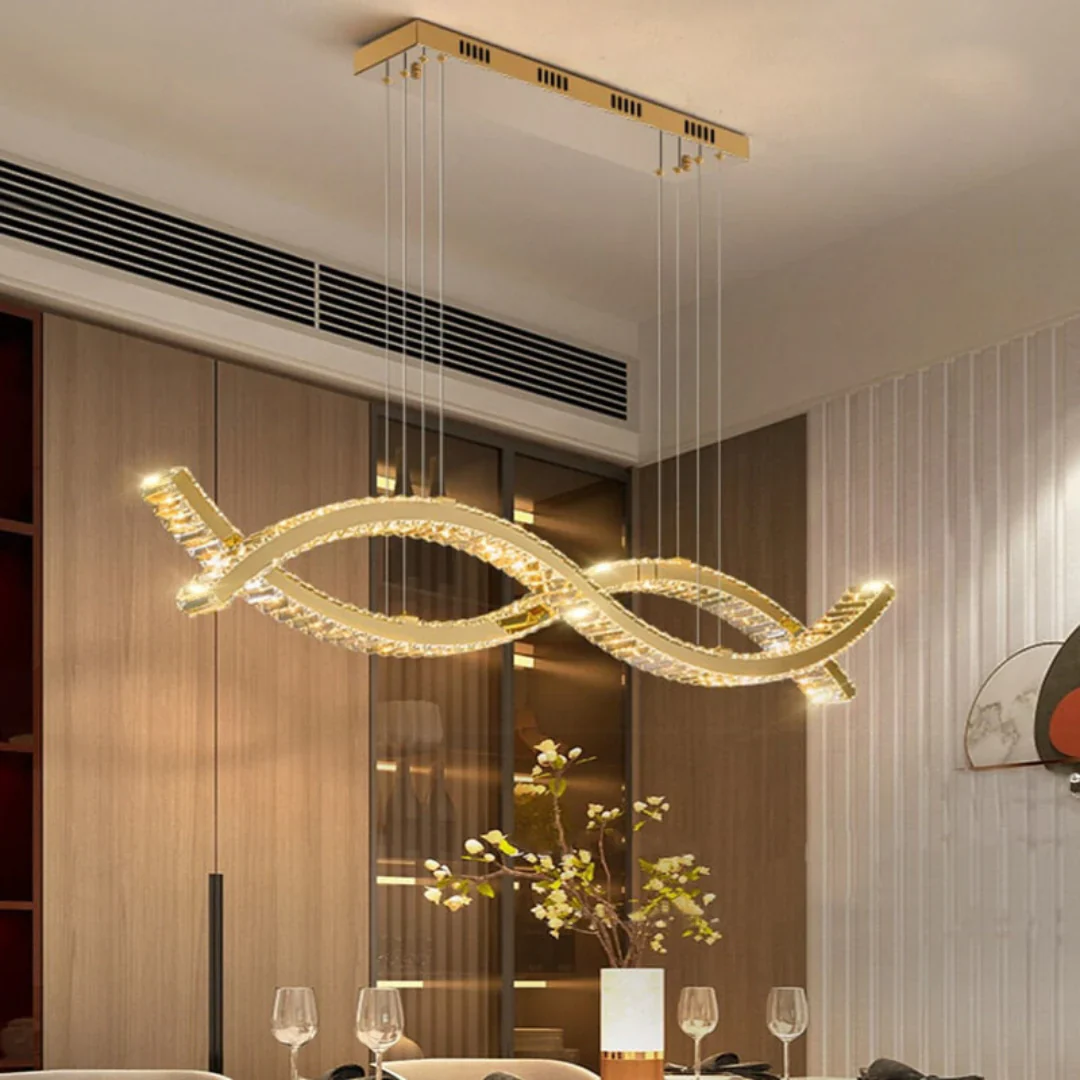 Gold Wave Crystal Chandelier - Image 8