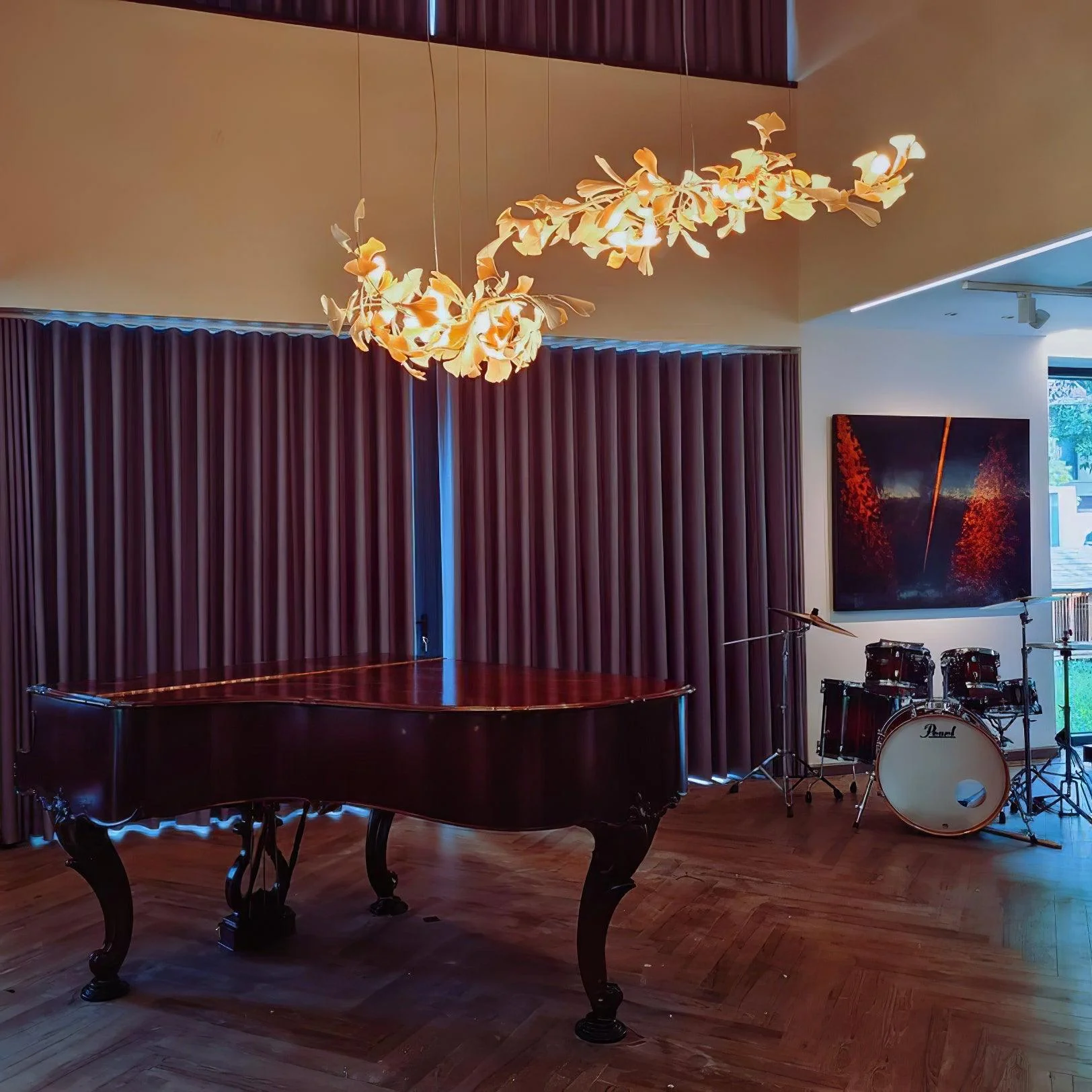 Gold White Leaves Combination Gingko Chandeliers - Image 15