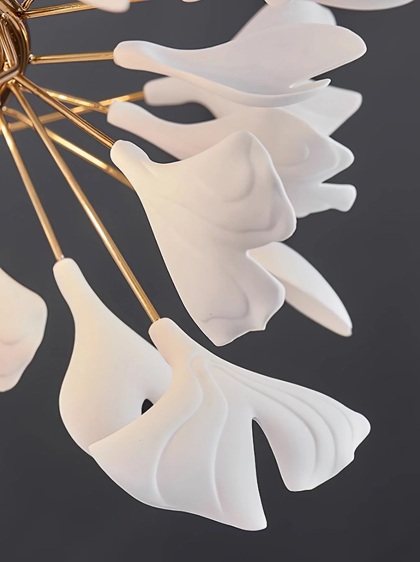 Gold White Leaves Combination Gingko Chandeliers - Image 9