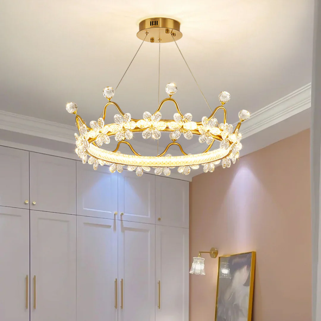 Golden Crown Garland Crystal Chandelier - Image 11