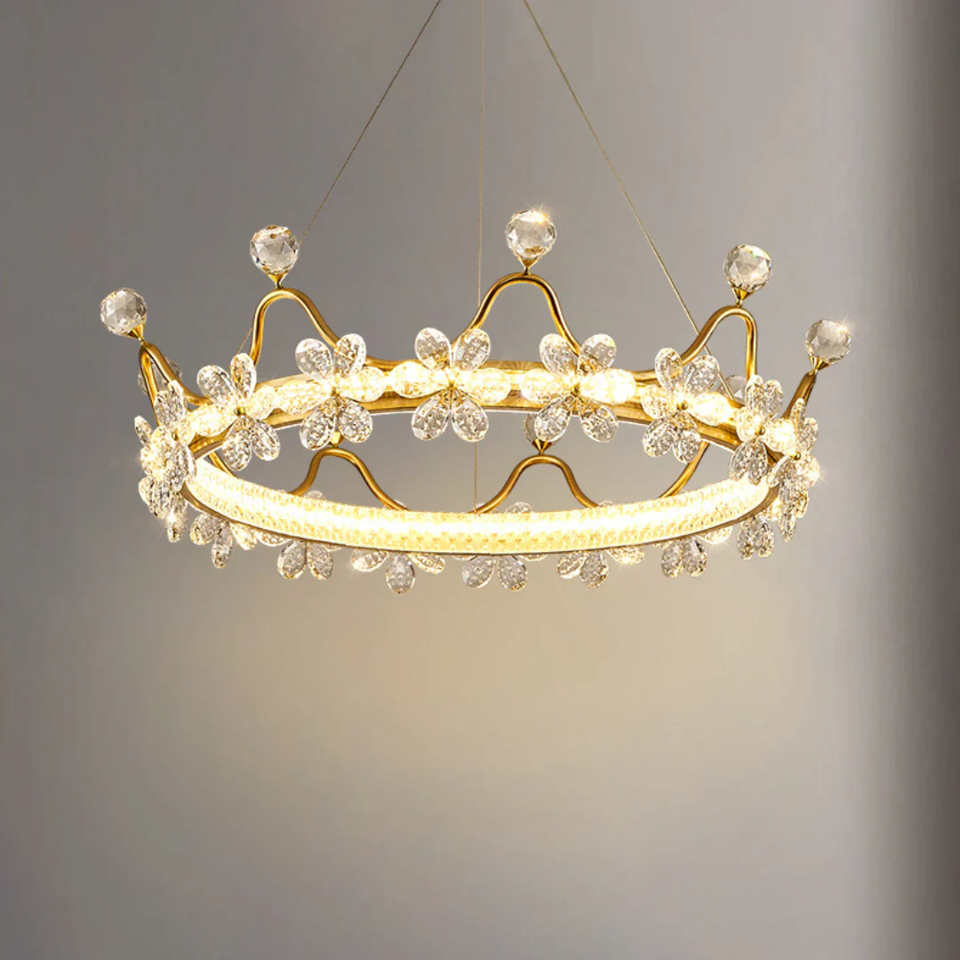 Golden Crown Garland Crystal Chandelier - Image 12