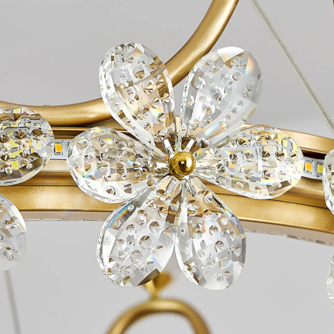 Golden Crown Garland Crystal Chandelier - Image 13