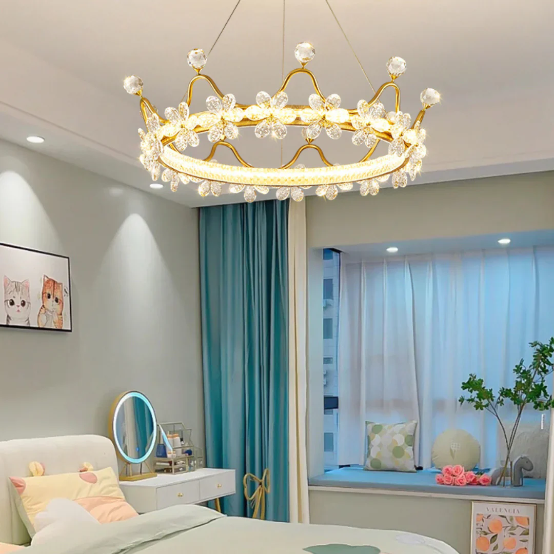 Golden Crown Garland Crystal Chandelier - Image 7